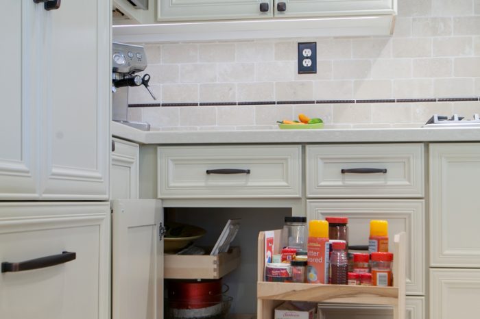 spice rack pullout in cabinet